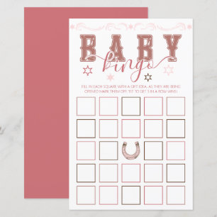 Western Watercolor Baby Bingo Baby Shower Game