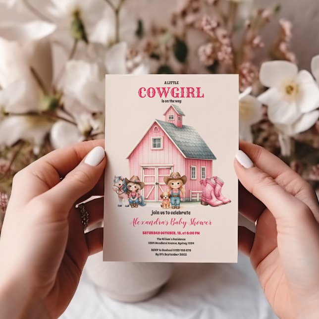 Western Watercolor Baby Girl Shower Invitation (Creator Uploaded)