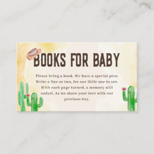 Western Watercolor Cowboy Books For Baby Enclosure Card