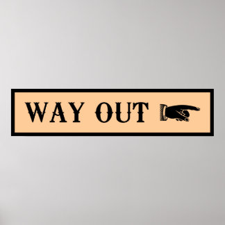 Western ~ WAY OUT Sign
