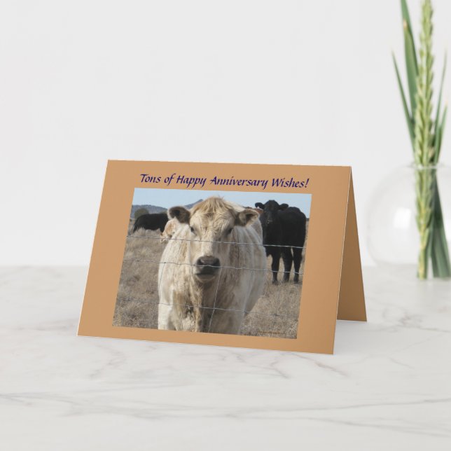 Western Wedding Anniversary Cattle Herd Card (Front)