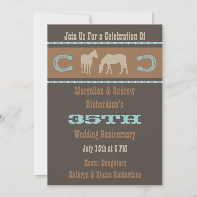 Western Wedding Anniversary Party Invitation (Front)