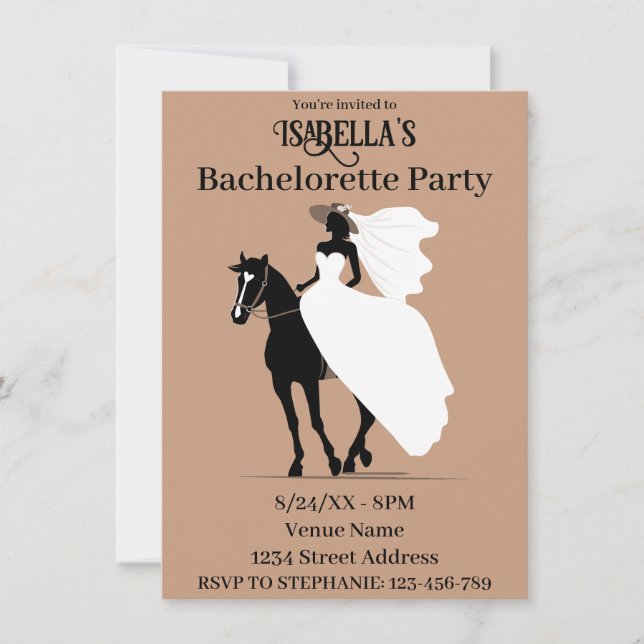 Western Wedding Bachelorette Party Holiday Card (Front)