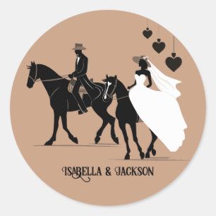Western Wedding Classic Round Sticker