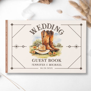 Western Wedding Country Cowboy Boots Guest Book