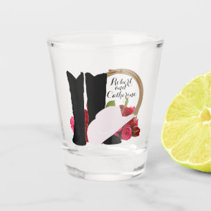Western Wedding Cowboy Boots Hat Roses Personalise Shot Glass