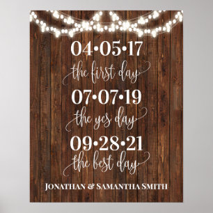 Western Wedding Date Yes Day Best Day Sign