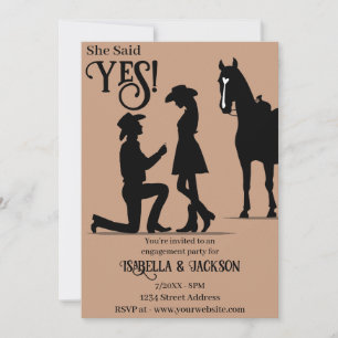 Western Wedding Engagement Invitation