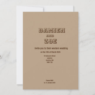 Western Wedding Invitation