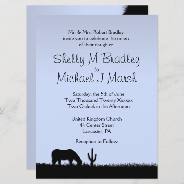 Western Wedding Invitation (Front/Back)