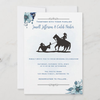 Western Wedding Invitation Funny Rodeo Invite Card