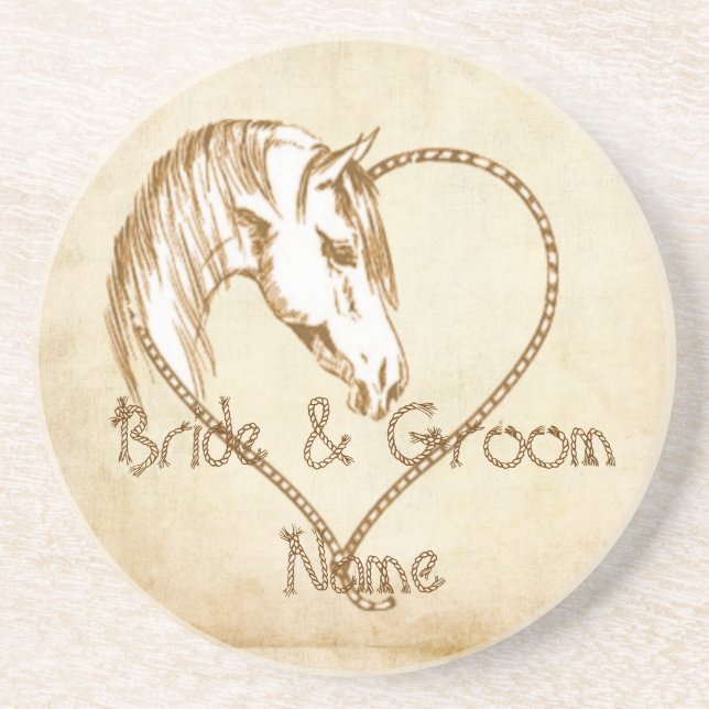 Western Wedding Party Coasters Wedding Reception (Front)
