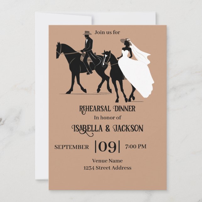 Western Wedding Rehearsal Dinner Invitation (Front)