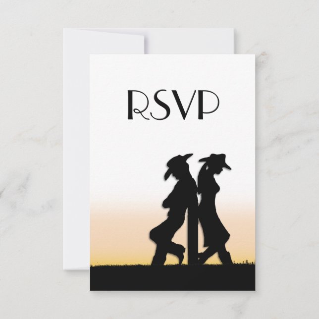 Western Wedding RSVP with Menu Choices (Back)