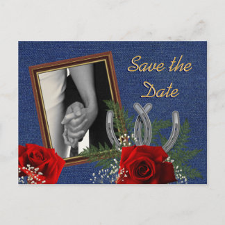 Western Wedding Save the Date Announcement Postcard