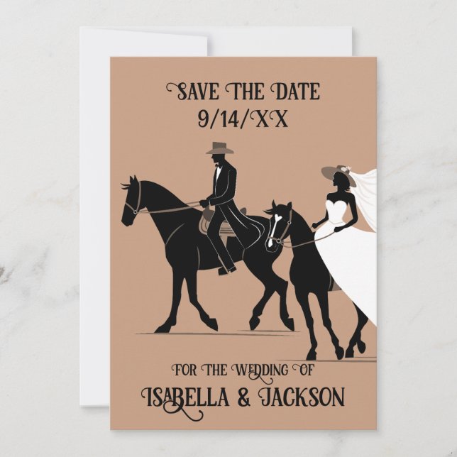 Western Wedding Save The Date Invitation (Front)