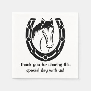 Western Wedding Thank You Horse Horseshoe Country Napkin