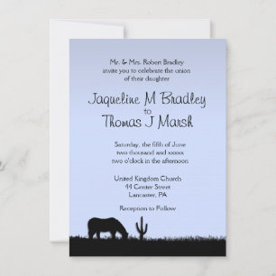 Western Wedding Theme Invitation Blue