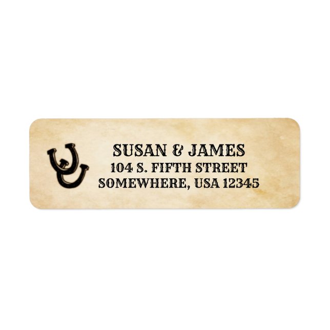 Western Wedding Theme Return Address Label (Front)