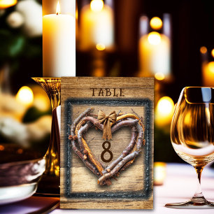 Western Wedding Twig Frames, Boots Wagon Wheel  Table Number