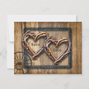 Western Wedding Twig Frames, Wagon Wheel , Lasso Save The Date