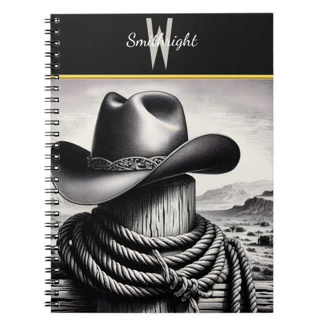 Western Whimsy: Cowboy Hat & Lasso Notebook (Front)