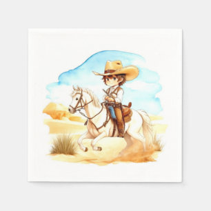 Western Whispers: Rustic Cowboy Baby Shower Napkin