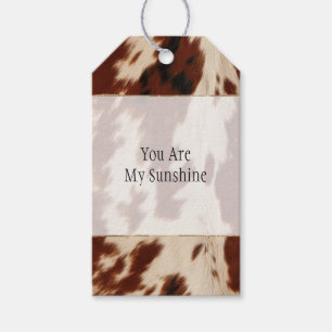 Western White Brown Black Cowhide Gift Tags