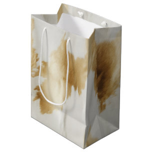 Western White Gold Cowhide Medium Gift Bag
