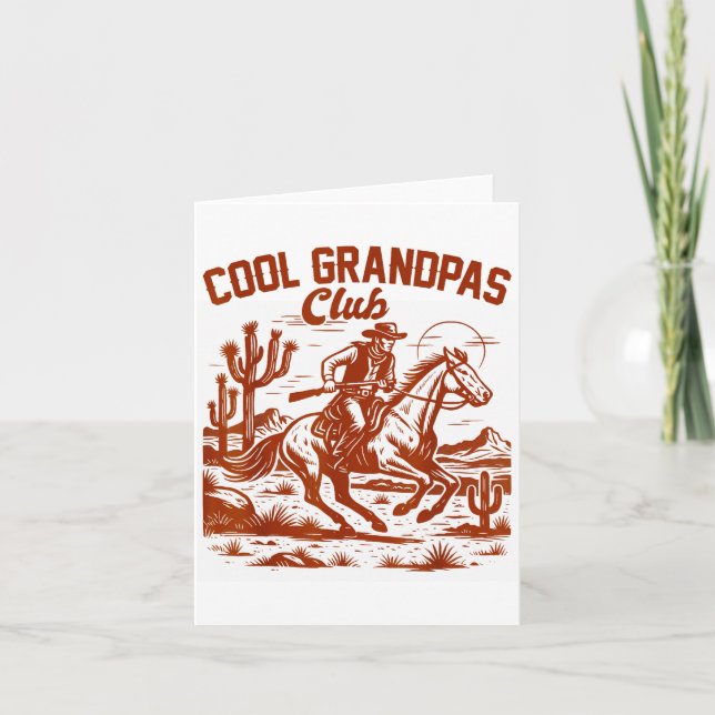 Western Wild West Grandpa Papa Cool Grandpas Club  Card (Front)