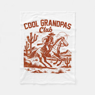 Western Wild West Grandpa Papa Cool Grandpas Club  Fleece Blanket