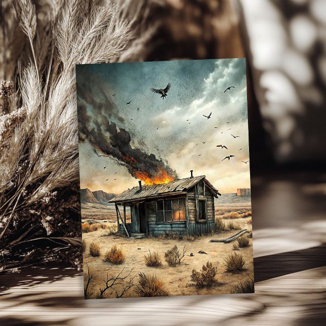 Western wild west small wooden house in prairie tissue paper (Western wild west small wooden house in prairie tissue paper)