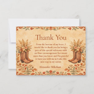 Western Wildflower Country Party Thank You Card