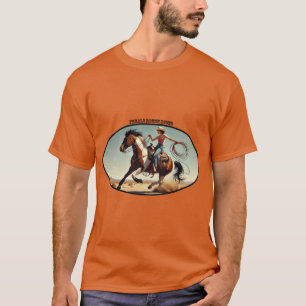 Western Woman Cowgirl on a Horse with a Rope URM T-Shirt