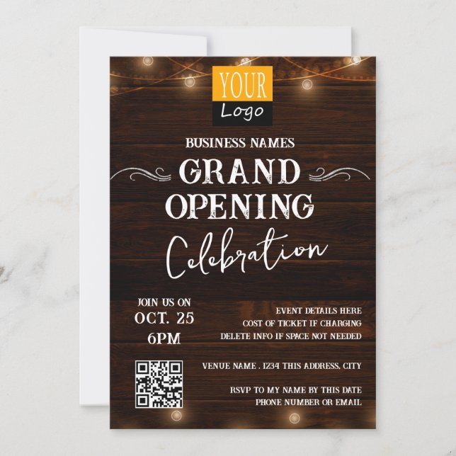 Western Wood Business Grand Opening  Invitation (Front)