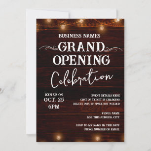 Western Wood Business Grand Opening  Invitation