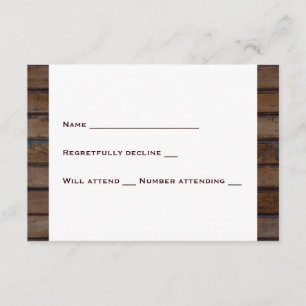 Western Wood Shabby Lace rsvp with envelopes Card