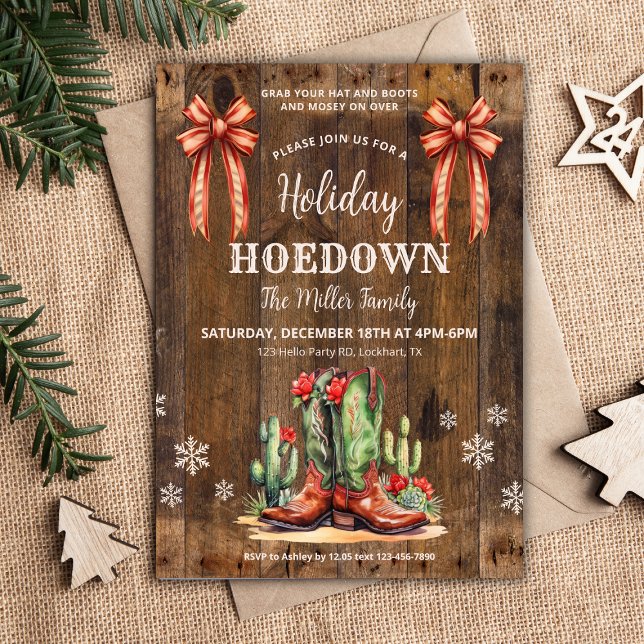 Western Xmas, Holiday Hoedown Invite, Cowboy Boots Invitation (Creator Uploaded)