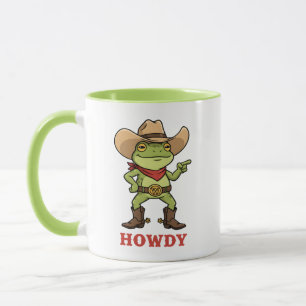 Western Yeehaw Frog Howdy Frog Funny Cowboy Meme Mug