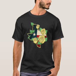 Western Yellow Rose Of Texas Flag T-Shirt
