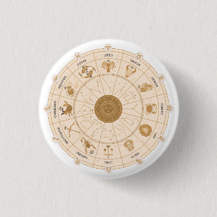 Western Zodiac - 3 Cm Round Badge