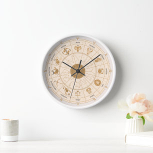 Western Zodiac Wheel -  Clock