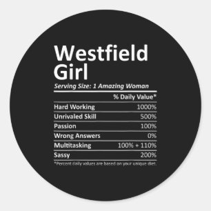 Westfield Girl Nj New Jersey Funny City Home Roots Classic Round Sticker