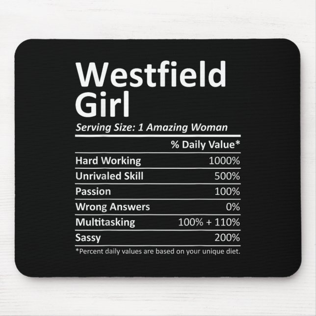Westfield Girl Nj New Jersey Funny City Home Roots Mouse Mat (Front)