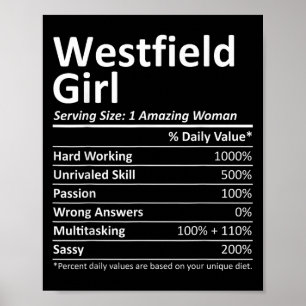 Westfield Girl Nj New Jersey Funny City Home Roots Poster