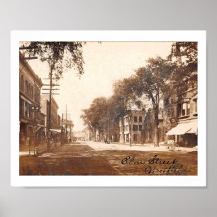 Westfield NJ, New Jersey, Elm St View, Vintage Poster