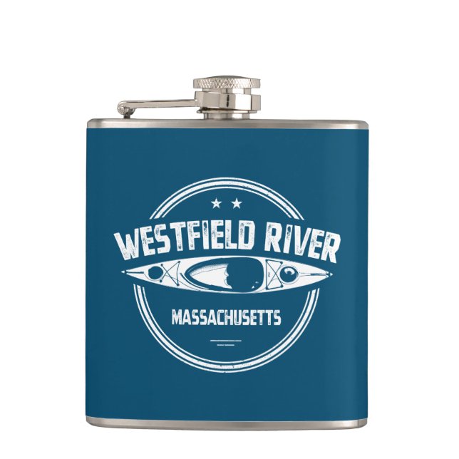Westfield River Massachusetts Kayaking Hip Flask (Front)