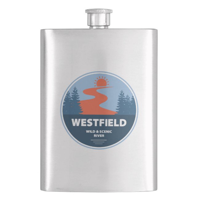 Westfield Wild And Scenic River Massachusetts Hip Flask (Front)