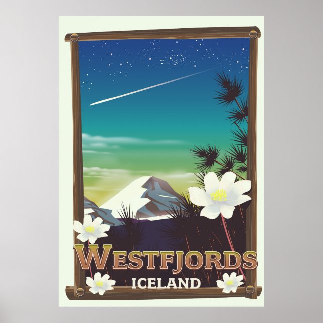 Westfjords Iceland travel poster (Front)