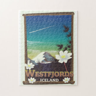 Westfjords Iceland travel poster Jigsaw Puzzle